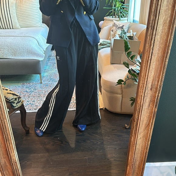 Adidas 3-STRIPES LOOSE FRENCH TERRY WIDE LEG PANTS - Picture 3 of 3